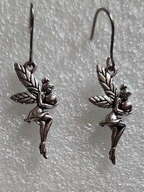 Hand Crafted Silver Fairy Dangle Earrings